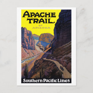 USA Apache Trail Vintage Reiseposter Restauriert Postkarte