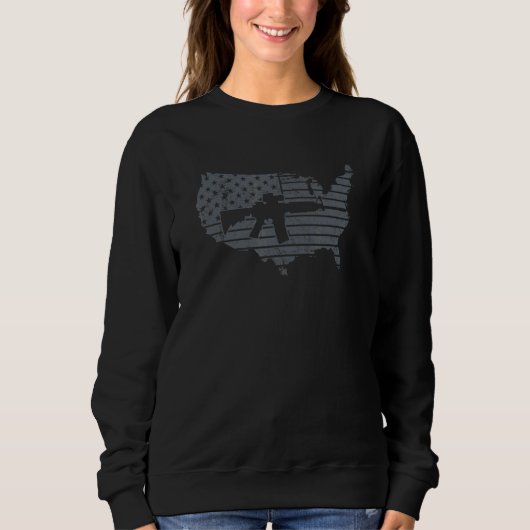 USA AR15 Gun Flag Pro Guns American Flag 2nd Amend Sweatshirt (Vorderseite)
