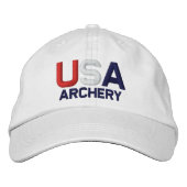USA Archery Olympia bestickt mit Weißhut Bestickte Kappe (Vorderseite)