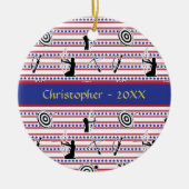 USA Archery Silhouette Muster Keramik Ornament (Vorne)