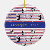 USA Archery Silhouette Muster Keramik Ornament (Hinten)
