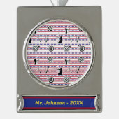 USA Archery Silhouette Pattern Banner-Ornament Silber (Vorderseite)