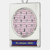 USA Archery Silhouette Pattern Banner-Ornament Silber (Links)