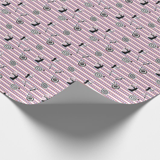 USA Archery Silhouette Pattern Geschenkpapier (Ecke)