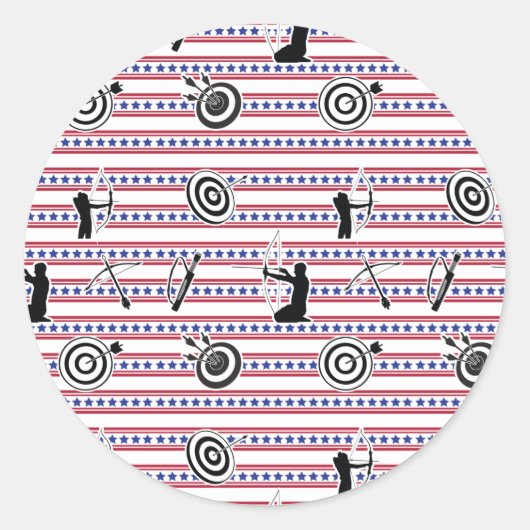 USA Archery Silhouette Pattern Runder Aufkleber (Vorderseite)