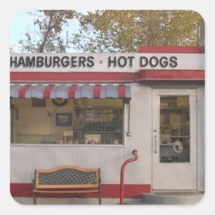 USA, Arizona, Bisbee: Schattiges Dell-Motel, alle Quadratischer Aufkleber