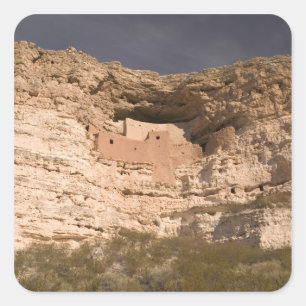 USA, Arizona, Camp Verde: Montezuma-Schloss Quadratischer Aufkleber