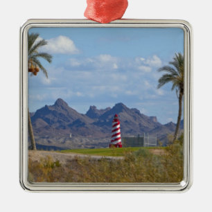 USA, Arizona, Lake Havasu City. Leuchtturm daneben Ornament Aus Metall