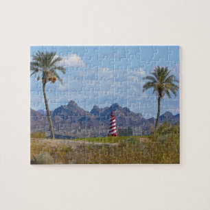 USA, Arizona, Lake Havasu City. Leuchtturm daneben Puzzle