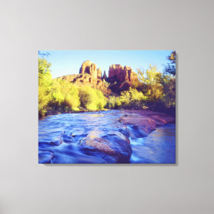 USA, Arizona, Sedona. Cathedral Rock spiegelt 2 Leinwanddruck