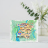 USA Arizona Staat Reisen Illustrierte Karte (Stehend Vorderseite)