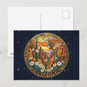 USA Arizona Staatssymbole Postkarte
