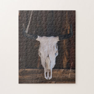 USA, Arizona. Totenkopf an einer Ladenwand Puzzle
