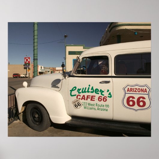 USA, Arizona, Williams: Cruisers Cafe 66 Old Poster (Vorne)