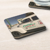 USA, Arizona, Williams: Kreuzer-Café 66 alt Untersetzer (Linke Seite)