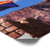 USA, Arizona, zwei Flaggen im Grand Canyon Nationa Poster (Ecke)