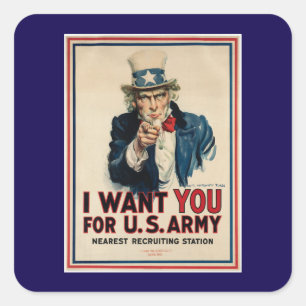 USA-Armee-Rekrutierung Vintage Quadratischer Aufkleber