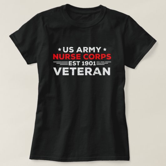 USA Army Nurse Corps Veteran Patriotic T-Shirt (Design vorne)
