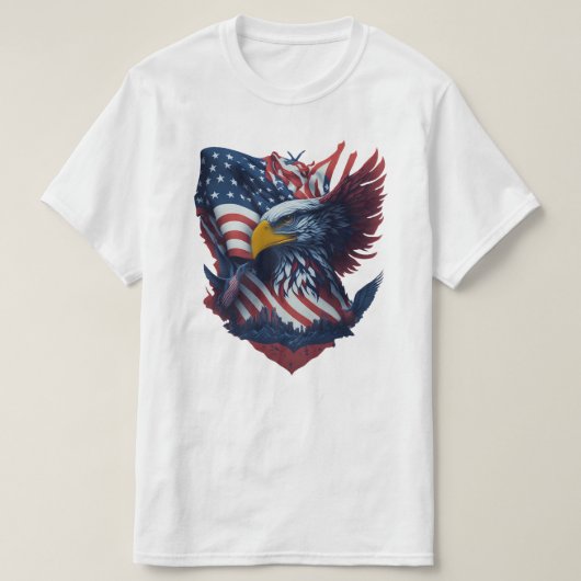 USA Art Eagle Freedom Patriotism Red White Blue T-Shirt (Design vorne)