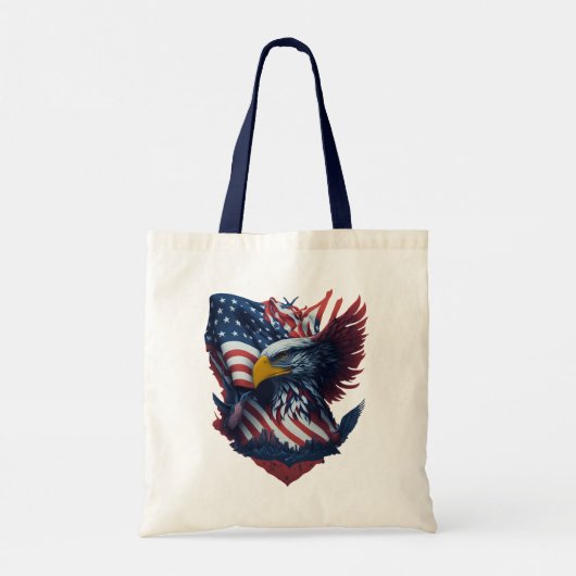 USA Art Eagle Freedom Patriotism Red White Blue Tragetasche (Rückseite)