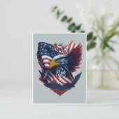 USA Art Eagle Red White Freedom Patriotism Postkarte (Stehend Vorderseite)