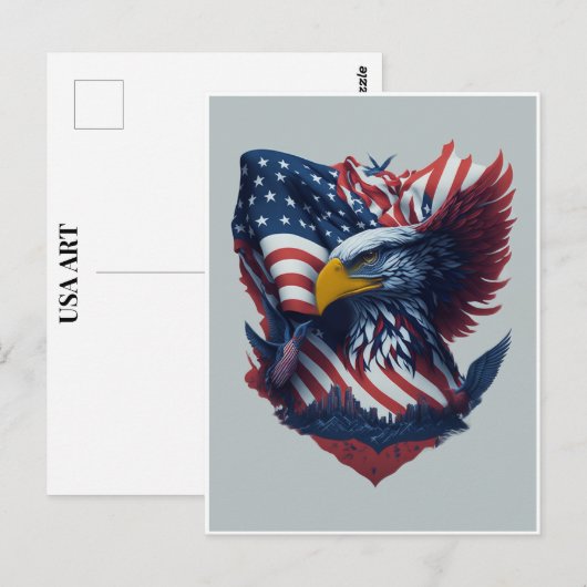 USA Art Eagle Red White Freedom Patriotism Postkarte (Vorne/Hinten)