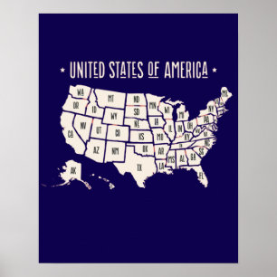USA Art Wall Poster