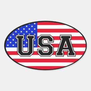 USA-Aufkleber Ovaler Aufkleber