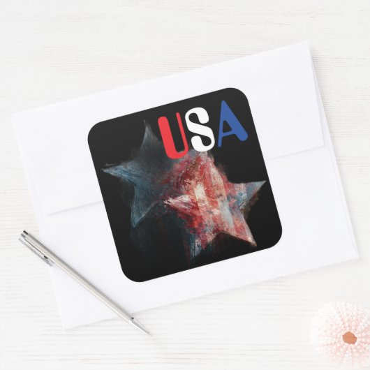 USA-Aufkleber Quadratischer Aufkleber (Umschlag)