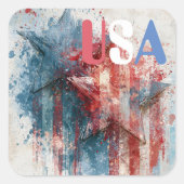USA-Aufkleber Quadratischer Aufkleber (Vorderseite)