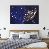 USA aus dem Weltraum Leinwanddruck (Insitu (Schlafzimmer))