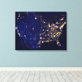 USA aus dem Weltraum Leinwanddruck (Insitu (Holzboden))