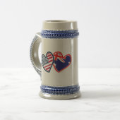 USA Australien Liebe Bierglas (Vorderseite Links)