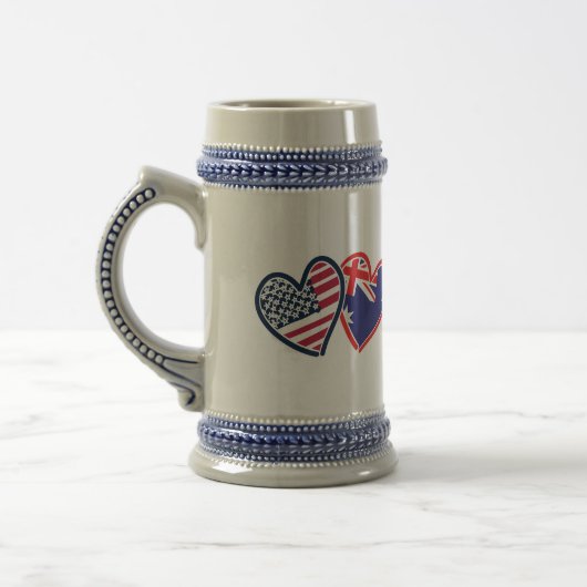 USA Australien Liebe Bierglas (Links)