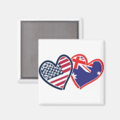 USA Australien Liebe Magnet (Vorderseite/Rückseite)
