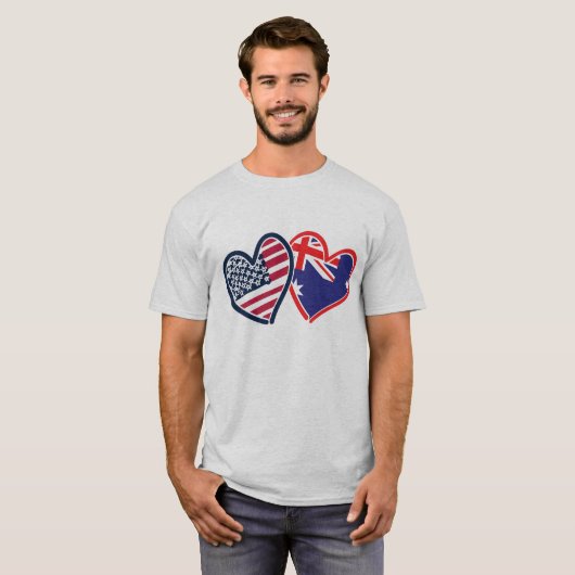 USA Australien Liebe T-Shirt (Vorne ganz)