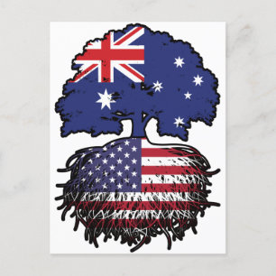 USA - Australisches Treots-Flag Postkarte