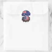USA - Australisches Treots-Flag Runder Aufkleber (Tasche)