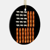 USA Bacon Flag Pig Vintage Keramik Ornament (Rechts)