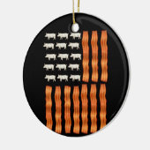 USA Bacon Flag Pig Vintage Keramik Ornament (Links)