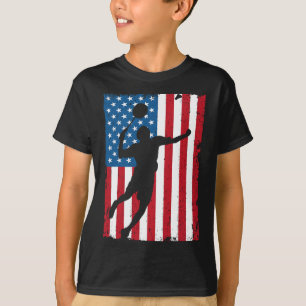 Usa Badminton Flag Vintage Sportflagge T-Shirt