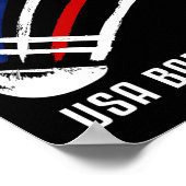 Usa Badminton Shuttle Red White Blue Poster (Ecke)