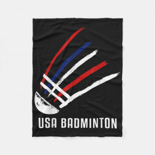 USA Badminton Shuttle Rot Weiß Blau Fleecedecke