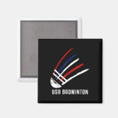 USA Badminton Shuttlecock Rot Weiß Blau  Magnet (Vorderseite/Rückseite)