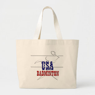 USA Badminton Sports Jumbo Tote Bag Stoffbeutel