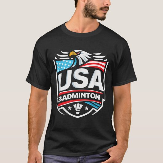 Usa Badminton T-Shirt (Vorderseite)