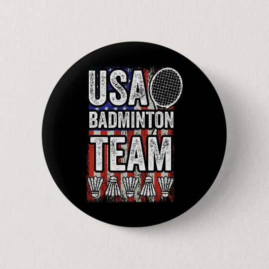 Usa Badminton Team American Flag Funny Badminton F Button (Vorderseite)
