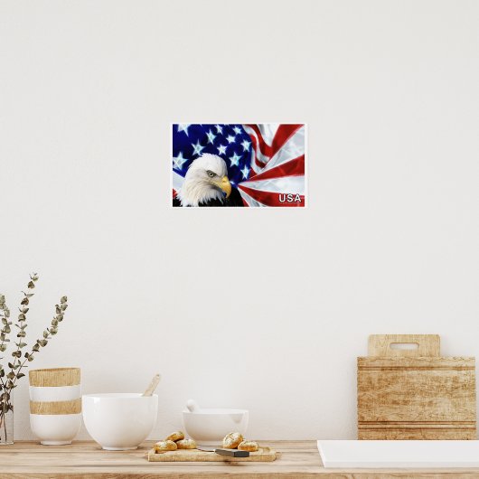 USA Bald Eagle Flag Poster (Küche)
