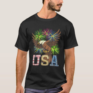 USA Bald Eagle Patriotic 4. Juli Feuerwerk T-Shirt