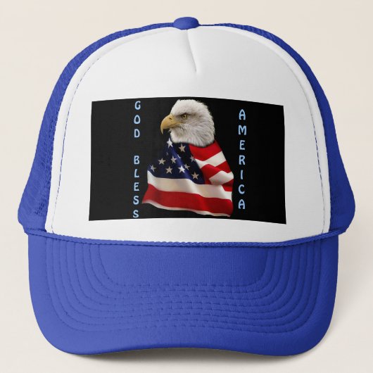 USA Bald Eagle & US Flag USA FOREVER Hat Truckerkappe (Vorderseite)